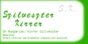 szilveszter kirrer business card
